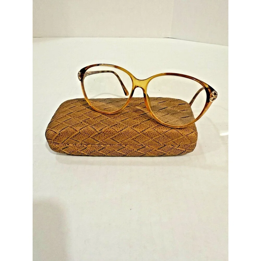 Vintage 80s Christian Dior Eyeglasses Honey Gold Optyl 2783 Austria Frames +Case
